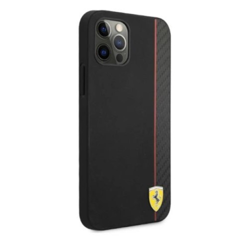 Etui Ferrari On Track Carbon Stripe na iPhone 12 Pro Max - czarne