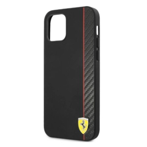 Etui Ferrari On Track Carbon Stripe na iPhone 12 Pro Max - czarne
