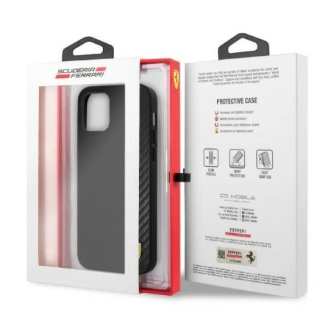 Etui Ferrari On Track Carbon Stripe na iPhone 12 Pro Max - czarne