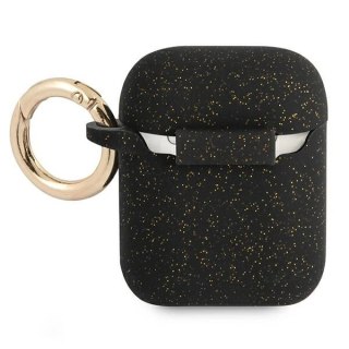 Etui Guess Silicone Glitter na AirPods 1/2 - czarne