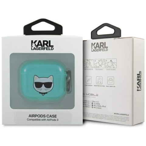 Etui Karl Lagerfeld Choupette na AirPods 3 - niebieskie