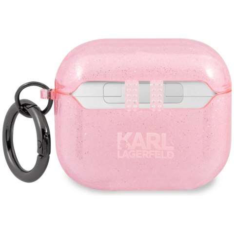 Etui Karl Lagerfeld Glitter Choupette na AirPods 3 - różowe
