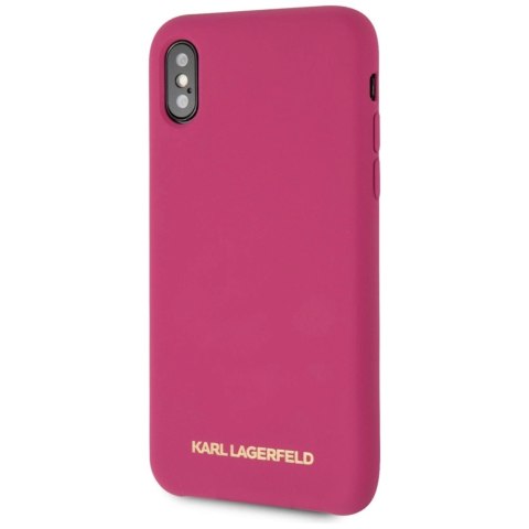 Etui Karl Lagerfeld Silicone na iPhone X/Xs hardcase - fuksja