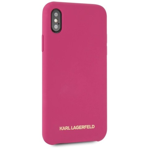 Etui Karl Lagerfeld Silicone na iPhone X/Xs hardcase - fuksja