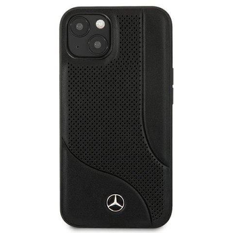 Etui Mercedes Leather Perforated Area na iPhone 13 mini - czarne