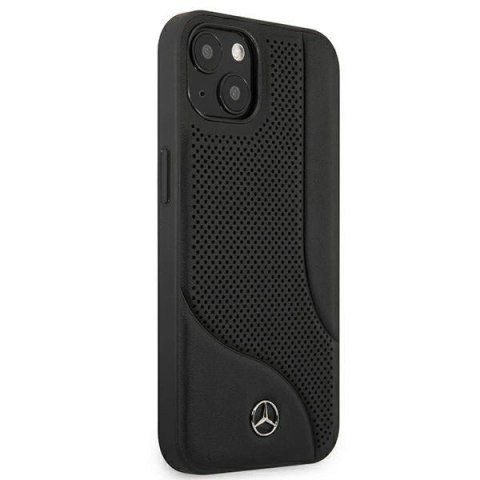 Etui Mercedes Leather Perforated Area na iPhone 13 mini - czarne