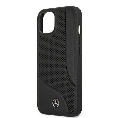 Etui Mercedes Leather Perforated Area na iPhone 13 mini - czarne
