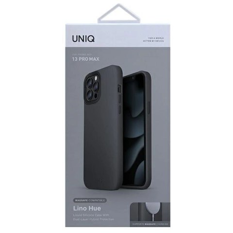 Etui UNIQ Lino Hue MagSafe na iPhone 13 Pro Max - szare