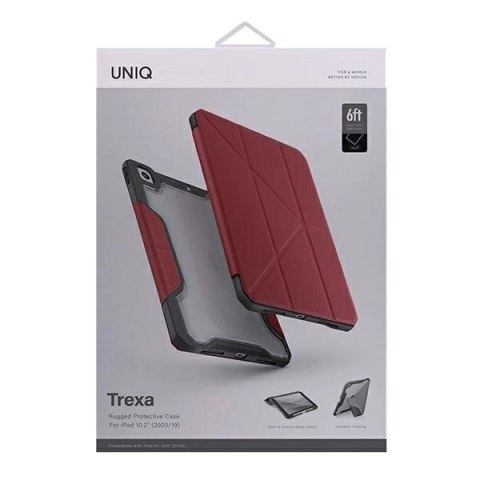 Etui UNIQ Trexa na iPad 10.2'' 2021/2020/2019 - czerwone
