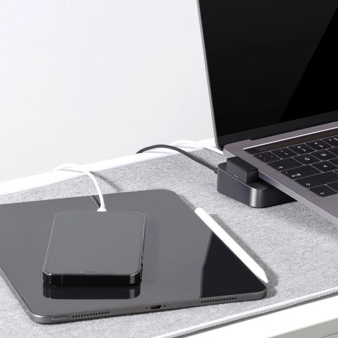 Hub Joyroom S-H121 podstawka USB-C - USB-A 3.0 / RJ45 / HDMI / USB-C / Thunderbolt do MacBook Pro - szary