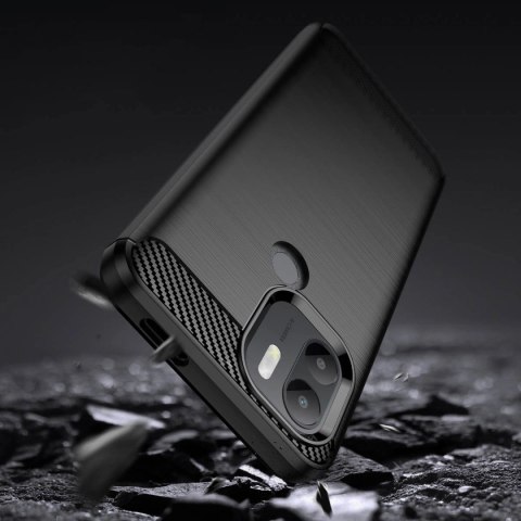 Carbon Case etui do Xiaomi Redmi A1+ elastyczny silikonowy karbonowy pokrowiec czarne