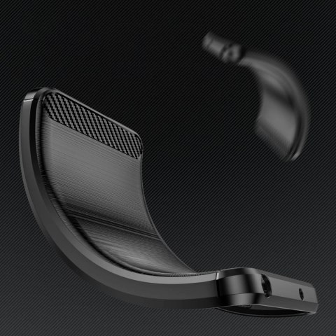 Carbon Case etui do Xiaomi Redmi A1+ elastyczny silikonowy karbonowy pokrowiec czarne