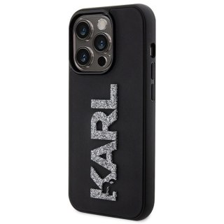 Etui Karl Lagerfeld 3D Rubber Glitter Logo na iPhone 15 Pro Max - czarne
