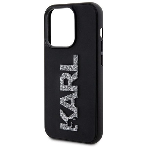 Etui Karl Lagerfeld 3D Rubber Glitter Logo na iPhone 15 Pro Max - czarne