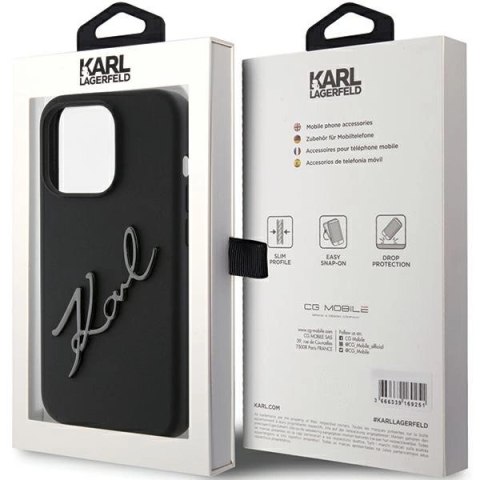 Etui Karl Lagerfeld Silicone Karl Script na iPhone 15 Pro - czarne