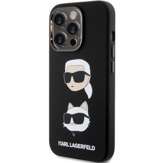 Etui Karl Lagerfeld Silicone Karl&Choupette Head na iPhone 15 Pro - czarne