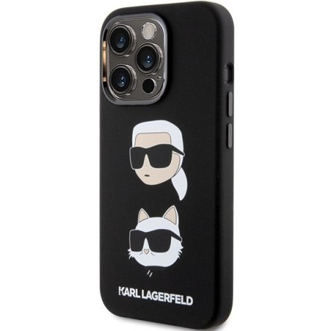 Etui Karl Lagerfeld Silicone Karl&Choupette Head na iPhone 15 Pro - czarne