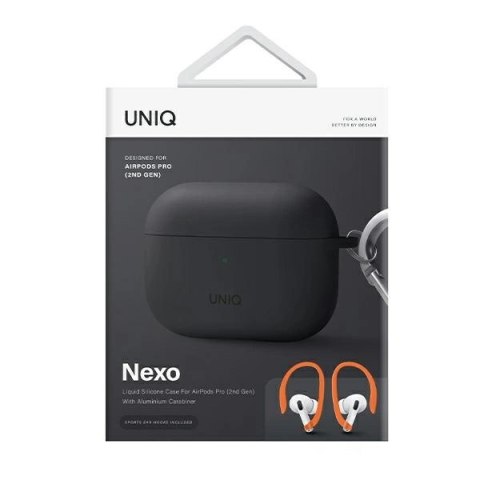 Etui Uniq Nexo na AirPods Pro 2 + haczyki na uszy - szare