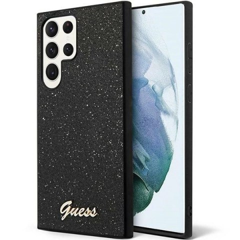 Etui Guess Glitter Script na Samsung Galaxy S24 Ultra - czarne