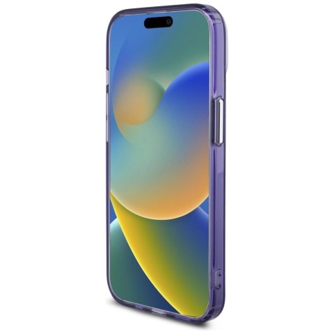 Etui Karl Lagerfeld IML Monogram Karl & Choupette Head MagSafe na iPhone 15 - fioletowe