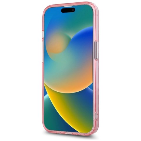 Etui Karl Lagerfeld IML Monogram Karl & Choupette Head MagSafe na iPhone 15 - różowe