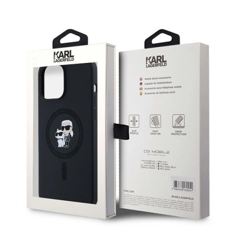 Etui Karl Lagerfeld Silicone Karl&Choupette MagSafe na iPhone 13 Pro Max - czarne