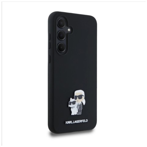 Etui Karl Lagerfeld Silicone Karl&Choupette Metal Pin na Samsung Galaxy A35 - czarne