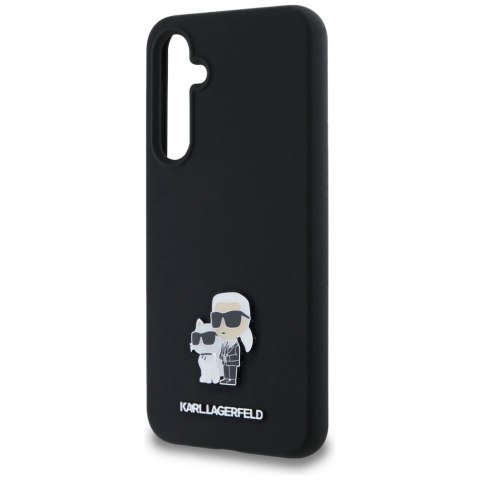Etui Karl Lagerfeld Silicone Karl&Choupette Metal Pin na Samsung Galaxy A35 - czarne