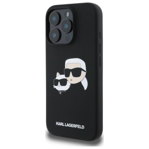 Etui Karl Lagerfeld Silicone nauble Heads Print MagSafe na iPhone 16 Pro Max - czarne