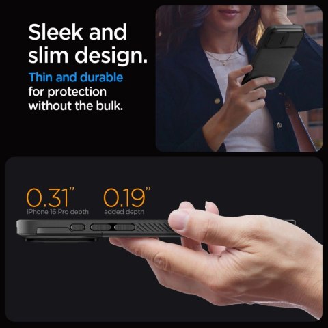 Etui Spigen Optik Armor Mag z MagSafe na iPhone 16 Pro Max - czarne