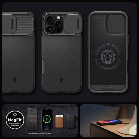 Etui Spigen Optik Armor Mag z MagSafe na iPhone 16 Pro Max - czarne