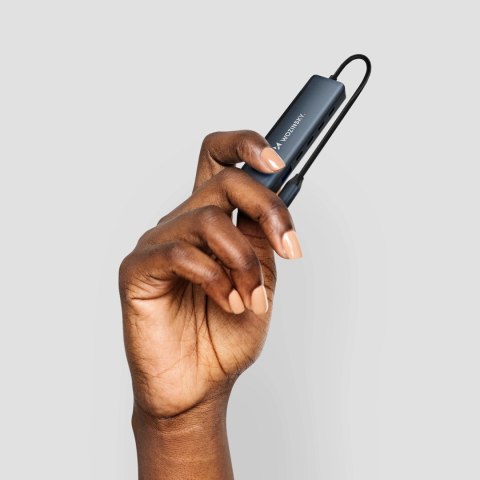 Hub USB-C 6 w 1 Wozinsky WHBC10Y4S wielofunkcyjny, aluminiowy, z kablem 15 cm - szary