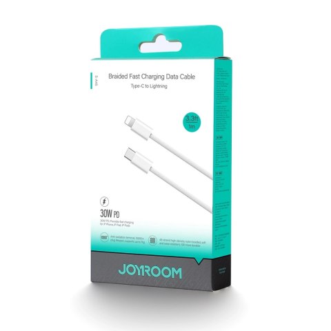 Kabel Joyroom S-A45 Ben Series 30W (USB-C - Lightning) w oplocie 1m - biały