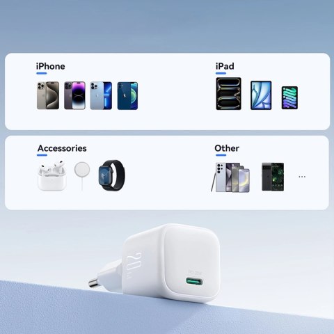 Ładowarka sieciowa Joyroom JR-TCG08 GaN 20W Power Delivery - biała