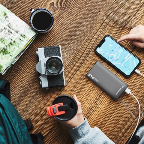 Powerbank Wozinsky K65+ 65W 30000mAh 2x USB-C, 1x USB-A 65W - czarny