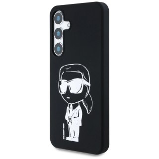 Etui Karl Lagerfeld Silicone Graffiti Ikonik Printed Logo MagSafe Samsung Galaxy S25 czarny