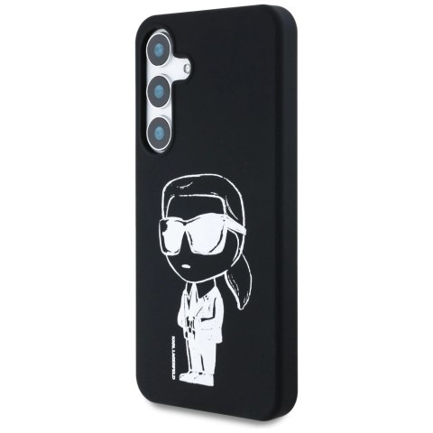 Etui Karl Lagerfeld Silicone Graffiti Ikonik Printed Logo MagSafe Samsung Galaxy S25 czarny