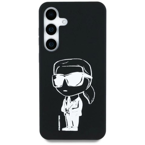 Etui Karl Lagerfeld Silicone Graffiti Ikonik Printed Logo MagSafe Samsung Galaxy S25 czarny