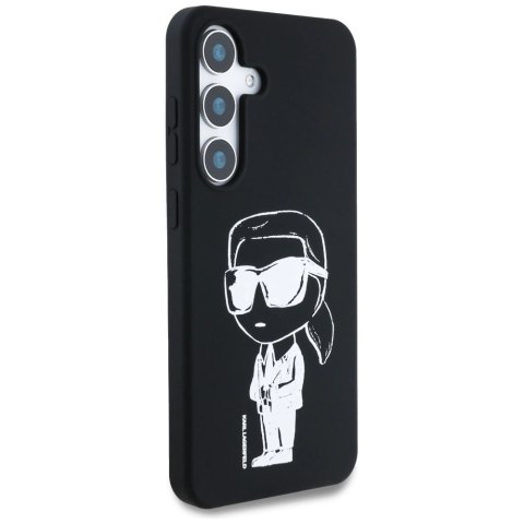 Etui Karl Lagerfeld Silicone Graffiti Ikonik Printed Logo MagSafe Samsung Galaxy S25 czarny