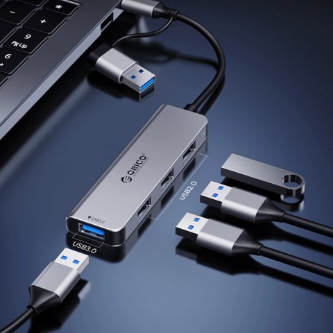 Hub USB-A/USB-C Orico YSA2-U3 stacja dokująca 1x USB-A 3.0 + 6x USB-A 2.0 - szary