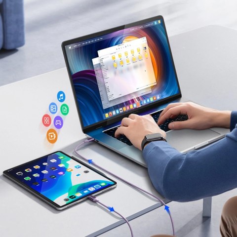 Kabel Orico CDX 60W 3A Power Delivery USB-C - USB-C 1m - fioletowy