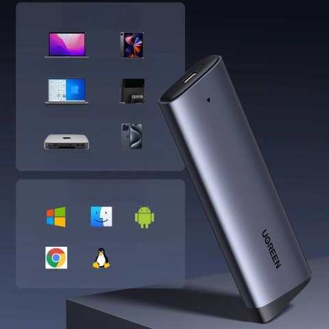 Obudowa na dysk Ugreen CM767 M.2 NVMe PCIe SSD - srebrna