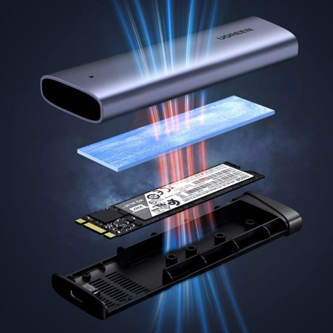 Obudowa na dysk Ugreen CM767 M.2 NVMe PCIe SSD - srebrna