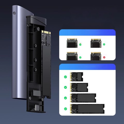 Obudowa na dysk Ugreen CM767 M.2 NVMe/SATA SSD - srebrna