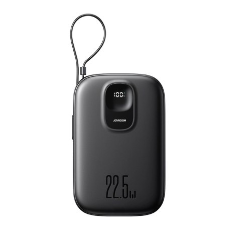 Powerbank Joyroom JR-PBF17 22.5W 10000mAh z wbudowanym kablem USB-C + kabel USB-C 0.25 cm - czarny
