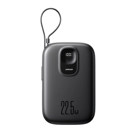 Powerbank Joyroom JR-PBF18 22.5W 10000mAh z wbudowanym kablem Lightning + kabel USB-C 0.25 cm - czarny