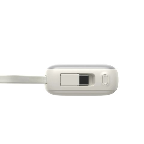 Powerbank Joyroom JR-PBF27 10000mAh 22.5W z wbudowanymi kablami USB-C i Lightning - biały