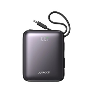 Powerbank Joyroom JR-PBF27 10000mAh 22.5W z wbudowanymi kablami USB-C i Lightning - czarny