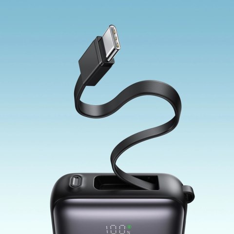 Powerbank Joyroom JR-PBF27 10000mAh 22.5W z wbudowanymi kablami USB-C i Lightning - czarny