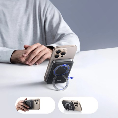 Powerbank Joyroom JR-PBM12 10000mAh 22.5W kompatybilny z MagSafe, ładowanie bezprzewodowe 15W, z podstawką w kształcie pierścien